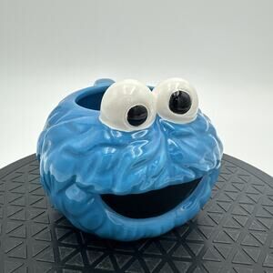 New BioWorld Sesame Street Googly Eyes Cookie Monster Shape Coffee Mug